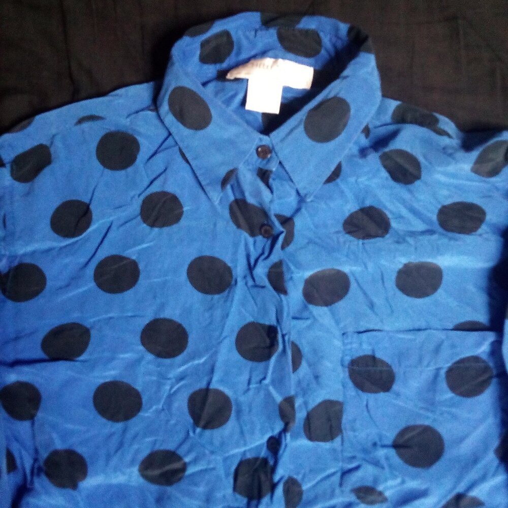 Vintage Michelle Stuart MCM Big Dots Silk Button Shirt